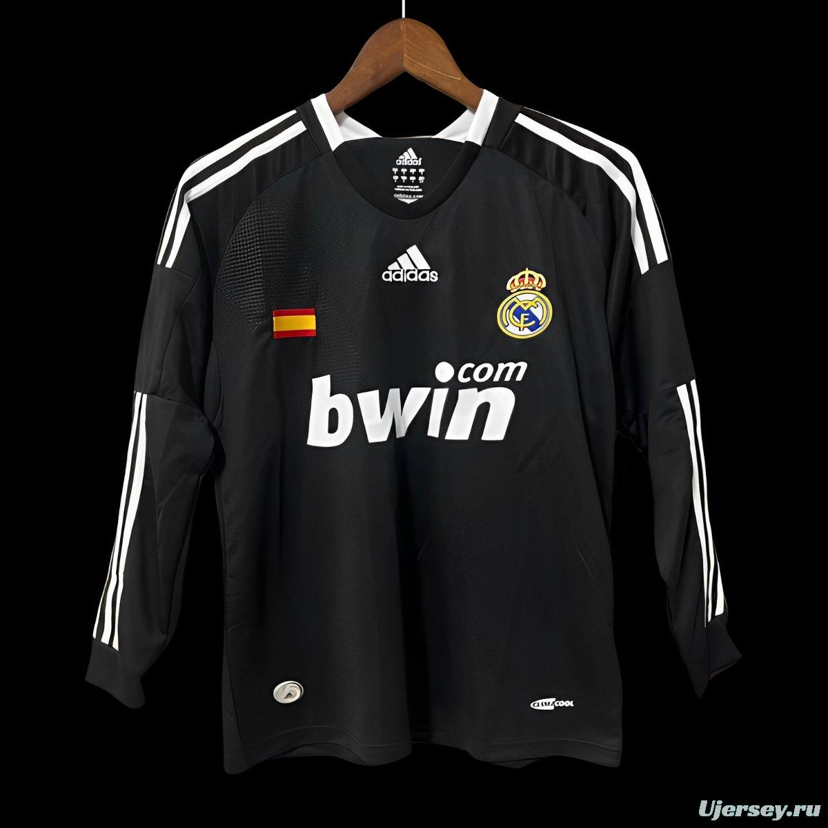 Retro 08/09 Real Madrid Third Black Long Sleeve Jersey