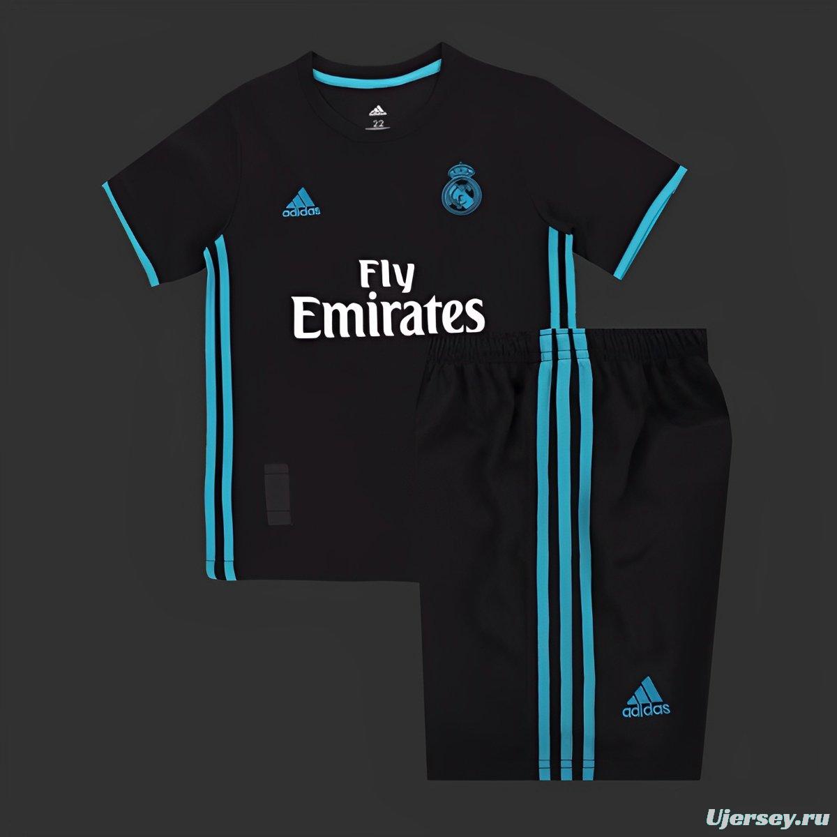 Retro Kids 17/18 Real Madrid Away Black Jersey