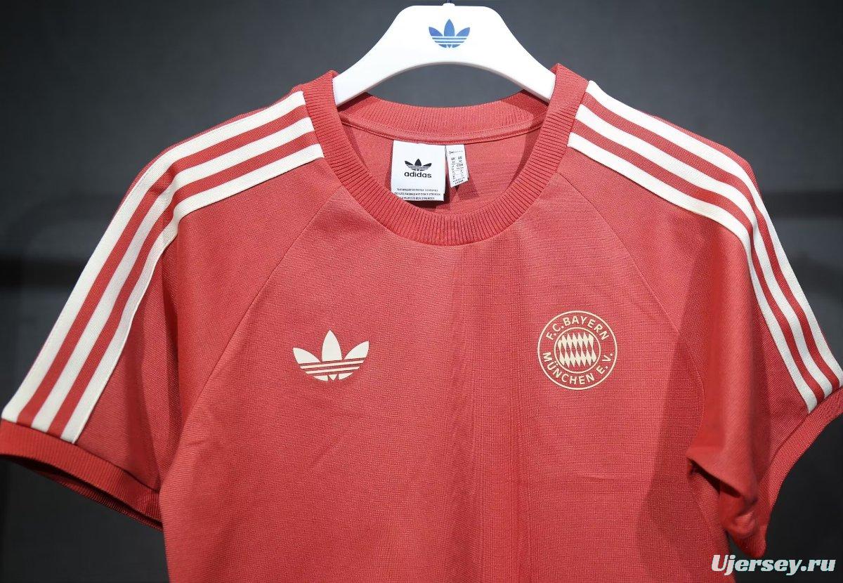 24/25 Bayern Munich Adidas Originals Red Cotton T-Shirts