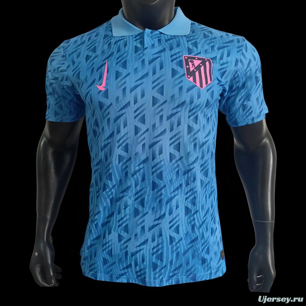 Player Version 24/25 Atletico Madrid Skyblue Polo Jersey