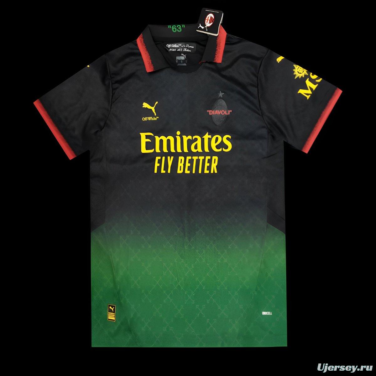 25/26 AC Milan x OFFWHITE Black Special Jersey