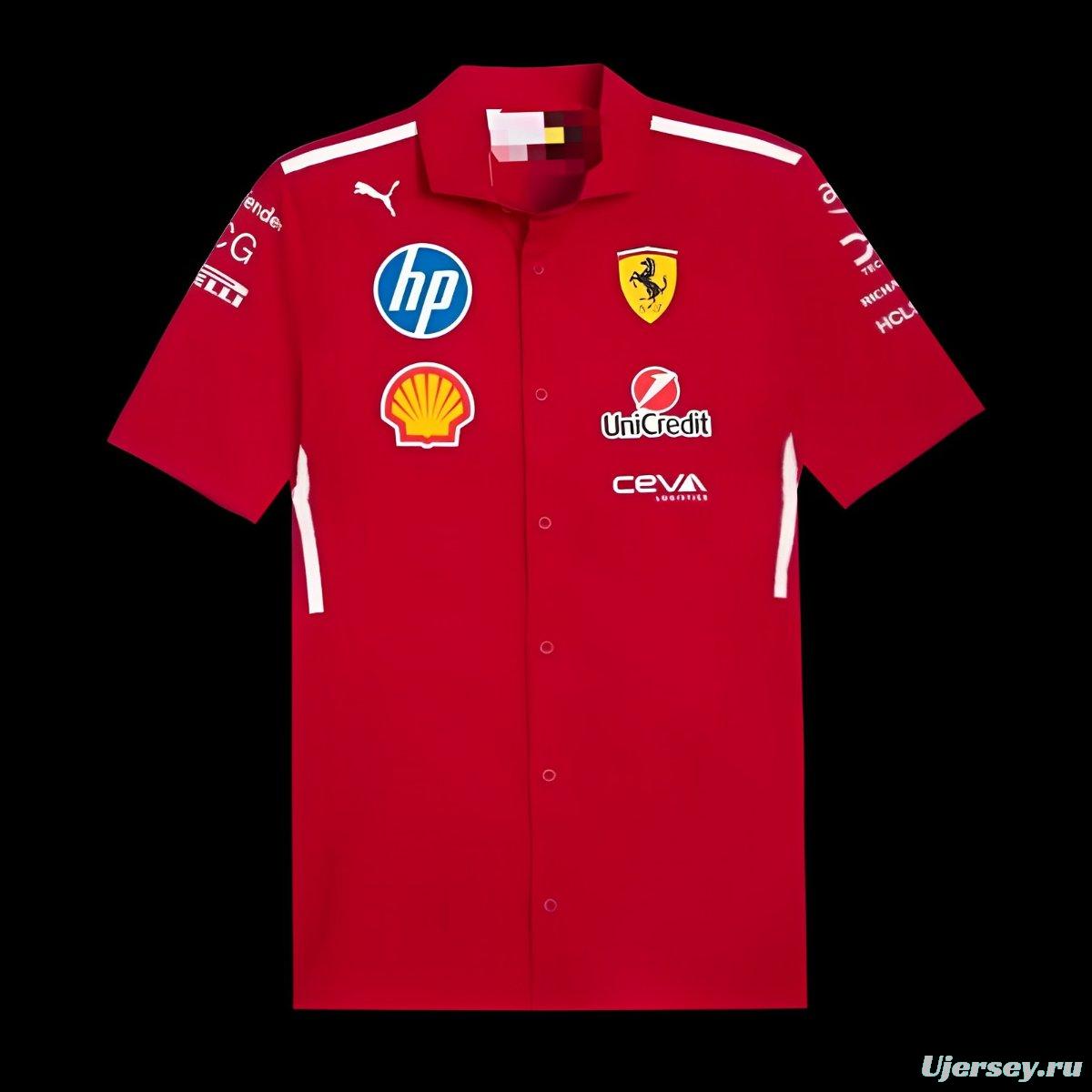 Scuderia Ferrari 2025 Team Short Sleeve Shirt - F1 Racing Style