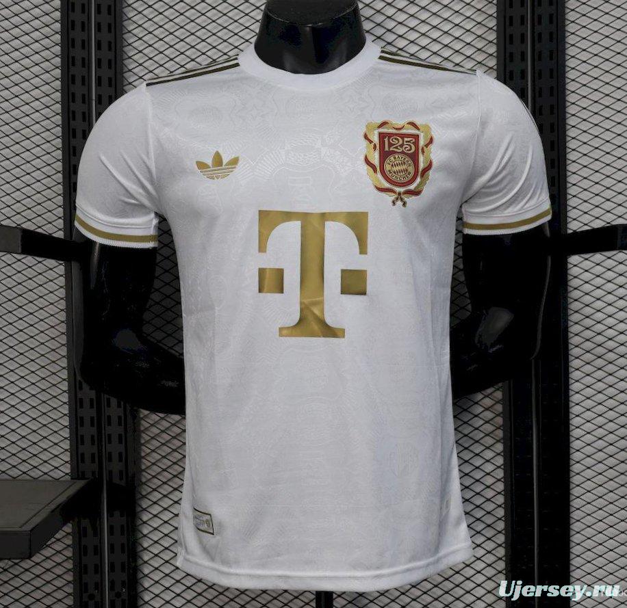 2024/25 Player Version Bayern Munich 125 Anniversary White Jersey