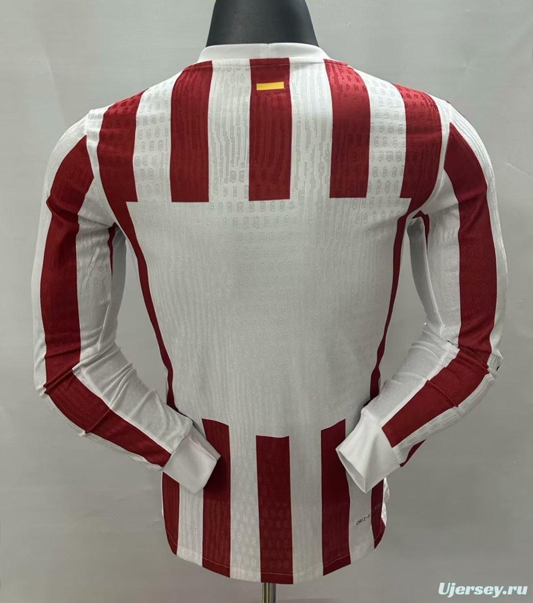 2025/26 Player Version Atletico Madrid Home Long Sleeve Jersey