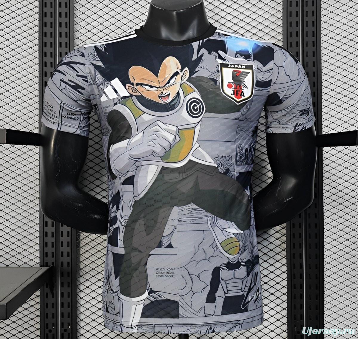 Player Version 2025 Japan National Team Dragon Ball Z Vegeta Grey with Anime Graphic Jersey