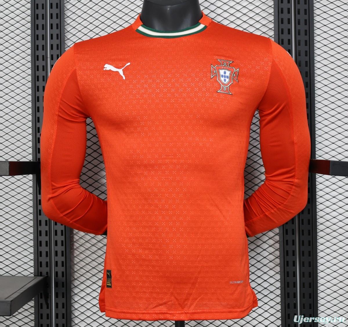 Player Version 2025 Portugal Home Long Sleeve Jersey