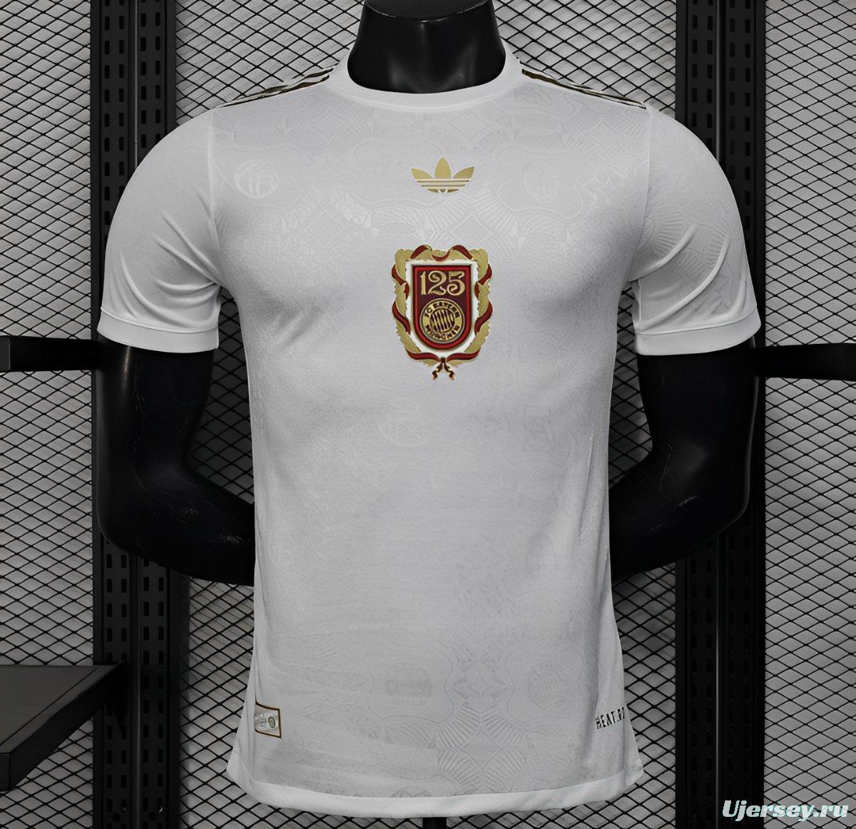 Player Version 25/26 Bayern Munich White with 125th Anniversary Emblem Jersey