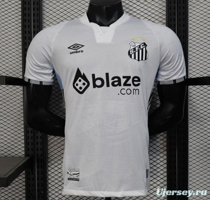 Player Version 25/26 Santos Home Jersey With Sponsors