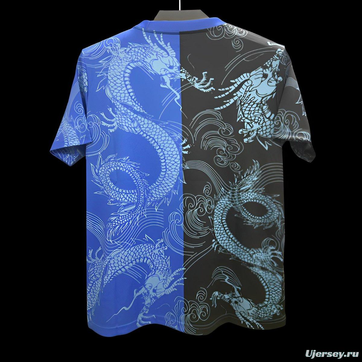 25/26 Real Madrid Blue and Black with Split Dragon Design Jersey