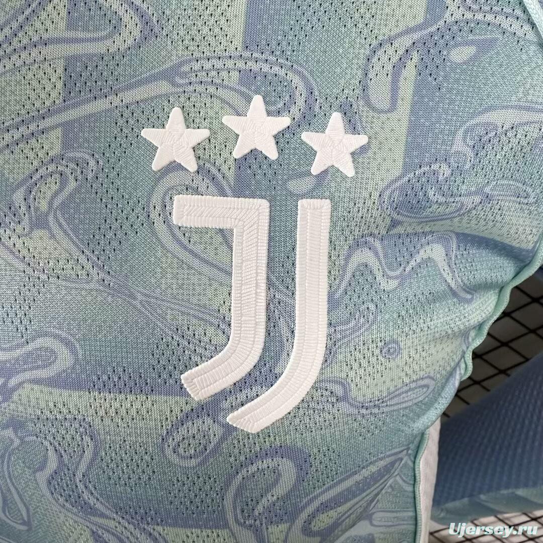 Player Version 25/26 Juventus Away Blue Long Sleeve Jersey