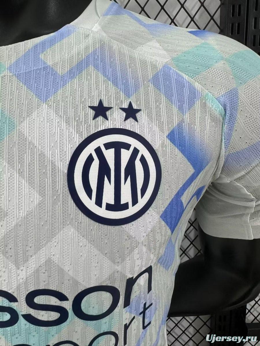 Player Version 25/26 Inter Milan Away White Jersey With Sponsor