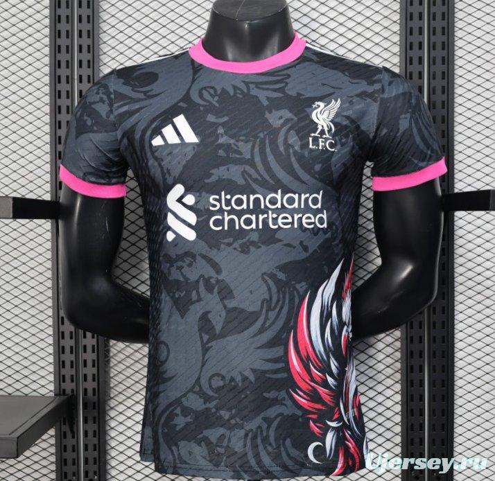 Player Version 25/26 Liverpool Black with Pink Accents Design Jersey