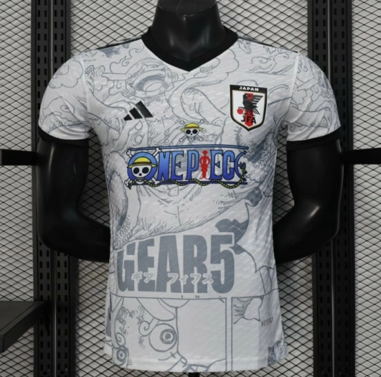 Player Version 2025 Japan White with One Piece Gear 5 Design Jersey