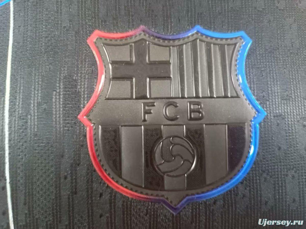 Player Version 25/26 FC Barcelona Black with White Line Pattern Jersey
