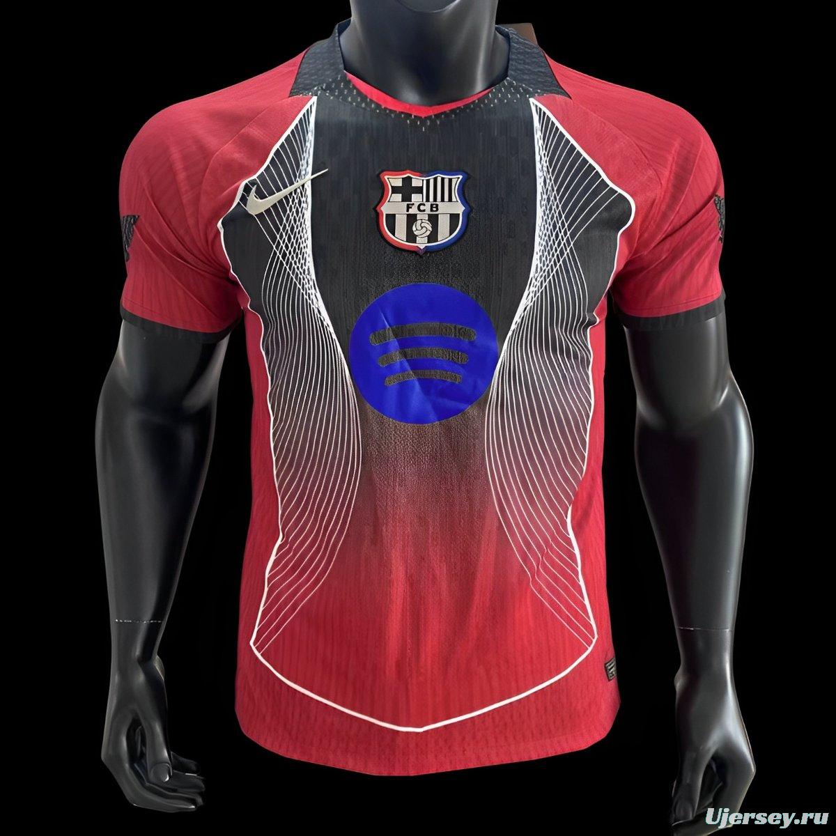 Player Version 25/26 FC Barcelona Red with Black Center Panel Jersey