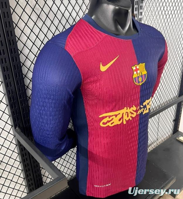 Player Version 24/25 Barcelona x Travis Scott Home Long Sleeve Jersey