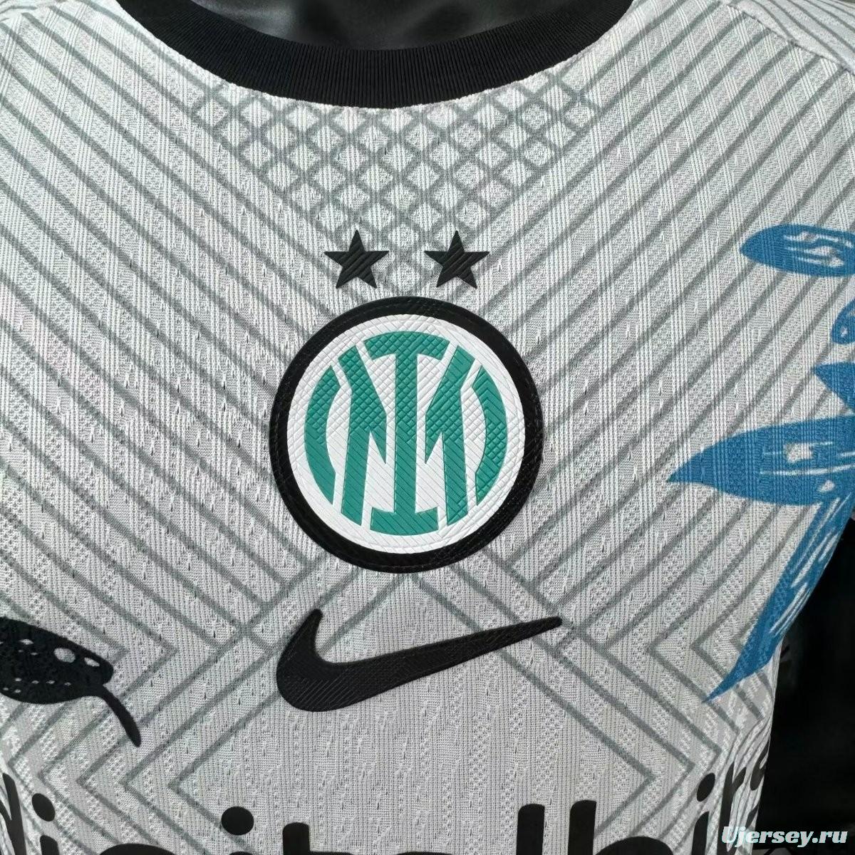 Player Version 25/26 Inter Milan White with Snake and Floral Pattern Jersey