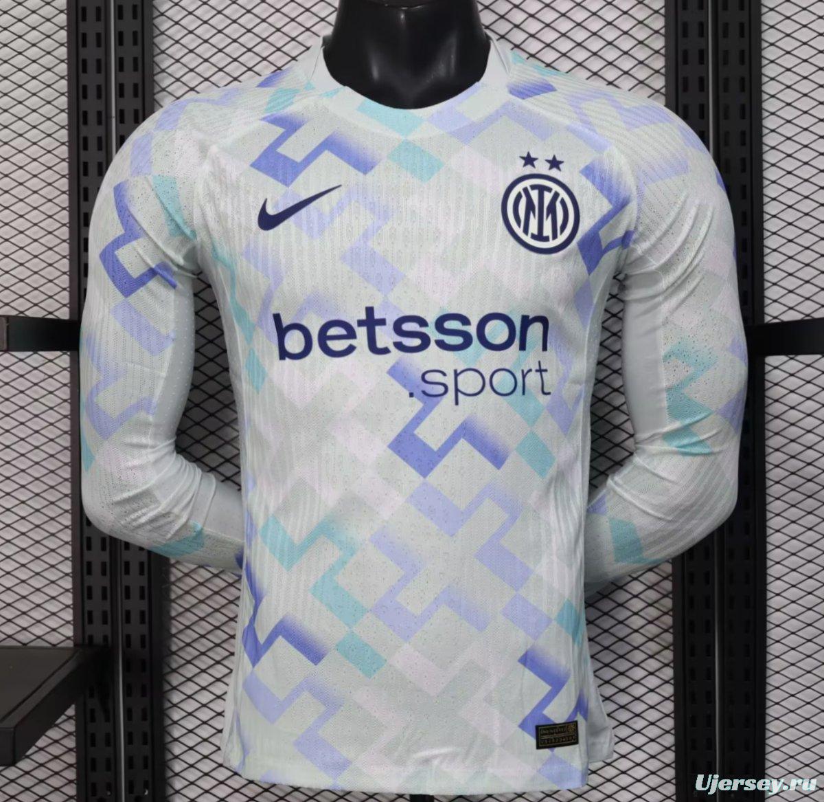 Player Version 25/26 Inter Milan Away WHITE Long Sleeve Jersey