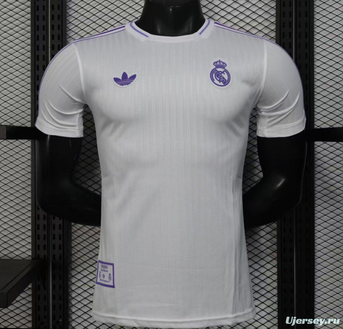 Player Version 25/26 Real Madrid White with Purple Trim Jersey