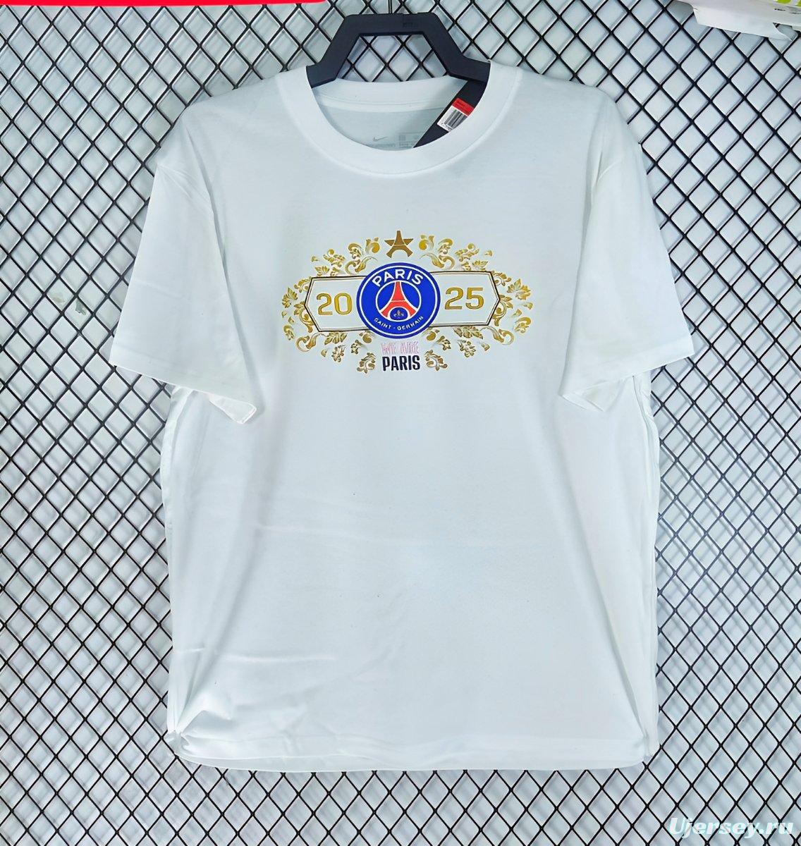25/26 PSG Built To Win Champion White T-Shirt
