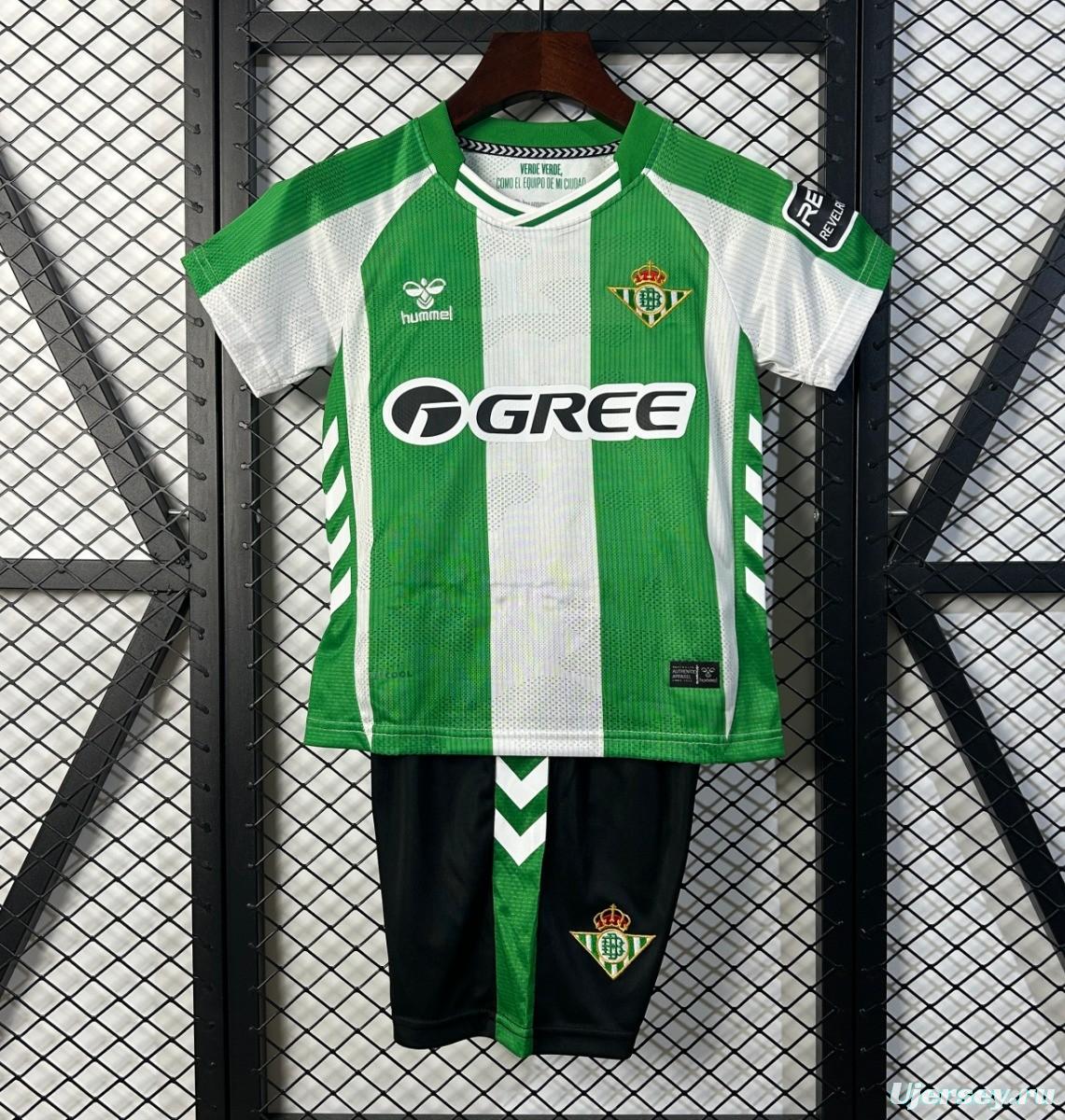 25/26 Kids Real Betis Home Size 16-28 Jersey