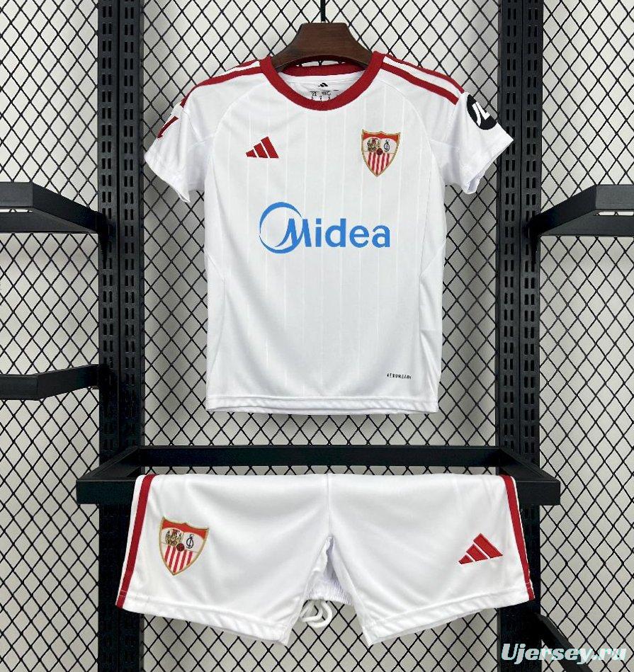25/26 Kids Sevilla FC Home Jersey