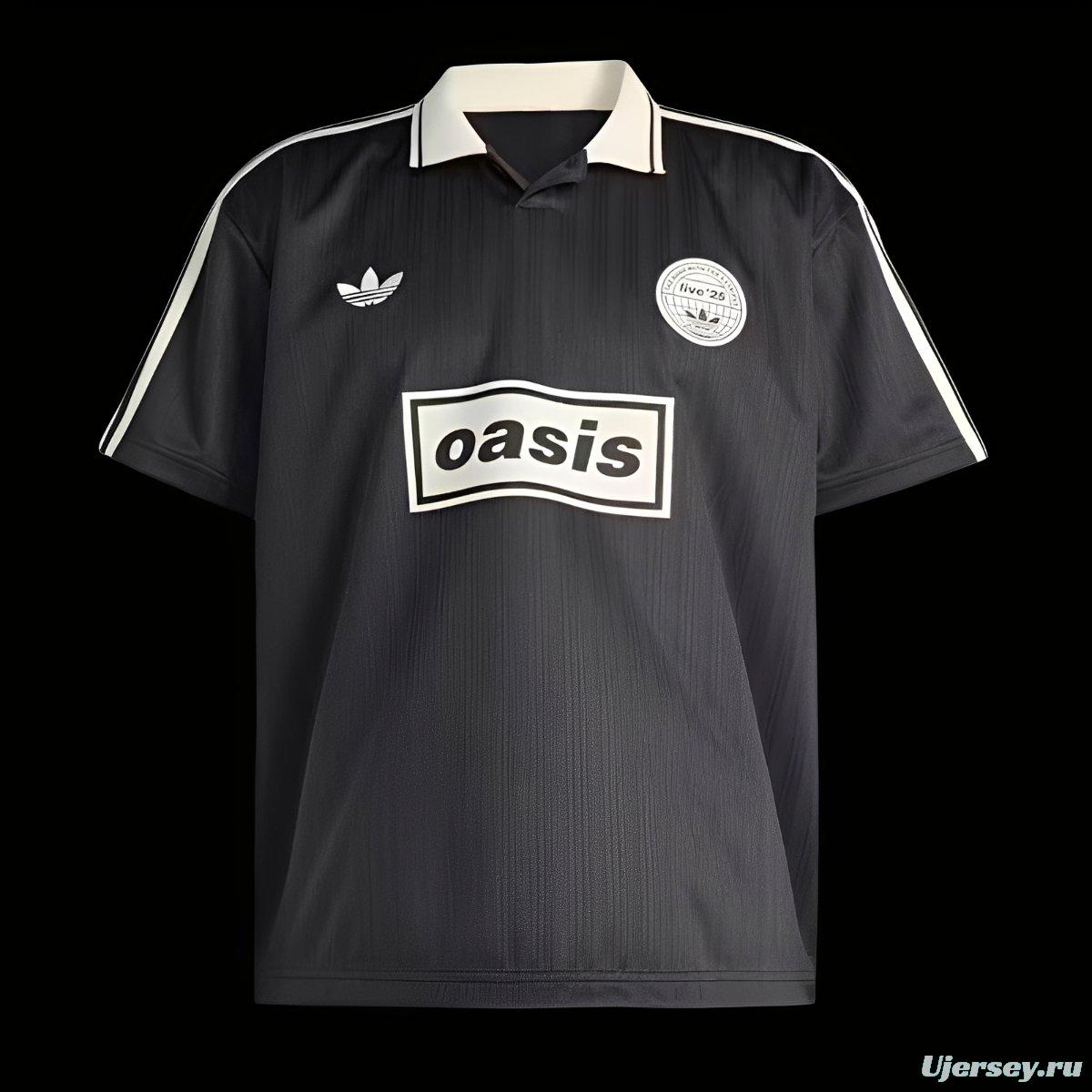 2025 Adidas x Oasis Tour Jacquard BLACK Jersey