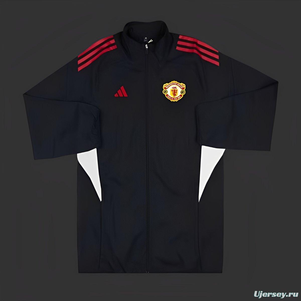 25/26 Manchester United  BLACK Full Zipper Windbreaker