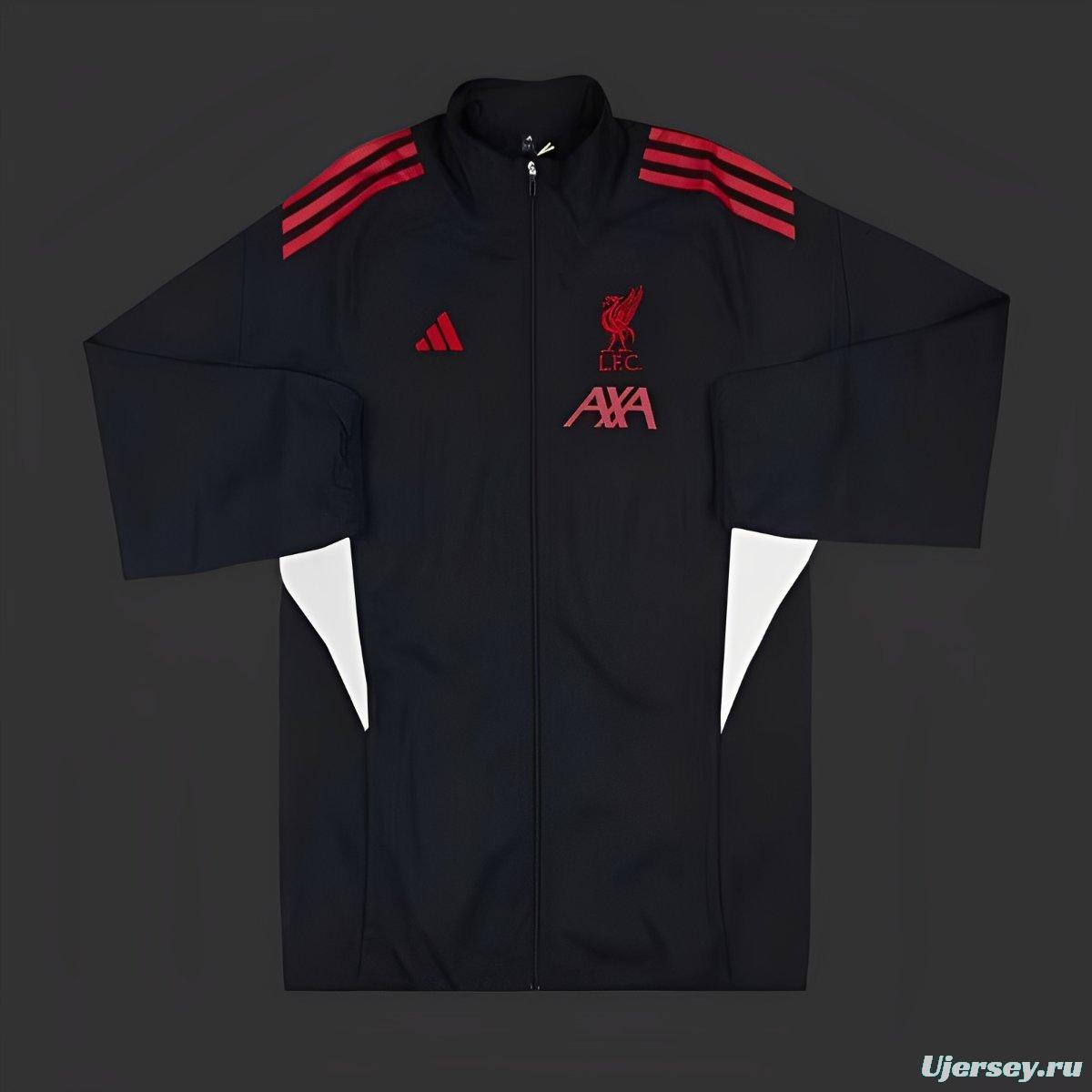 25/26 Liverpool  BLACK Full Zipper Windbreaker