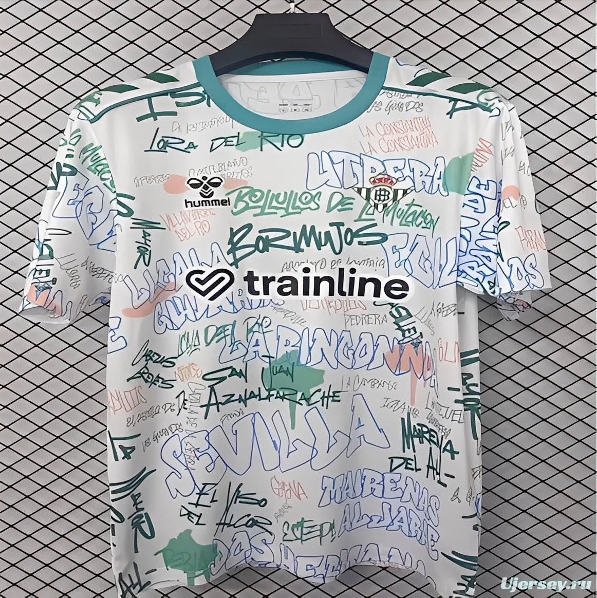 25/26 Real Betis White Graffiti Training Jersey