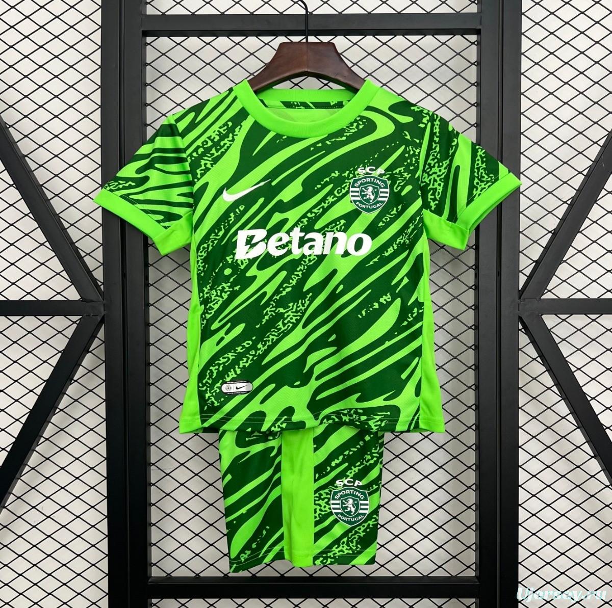 25/26 Kids Sporting Lisbon Goalkeeper Green Jersey