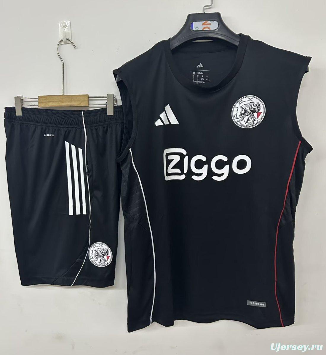 25/26 Ajax Vest Jersey Black+ Shorts
