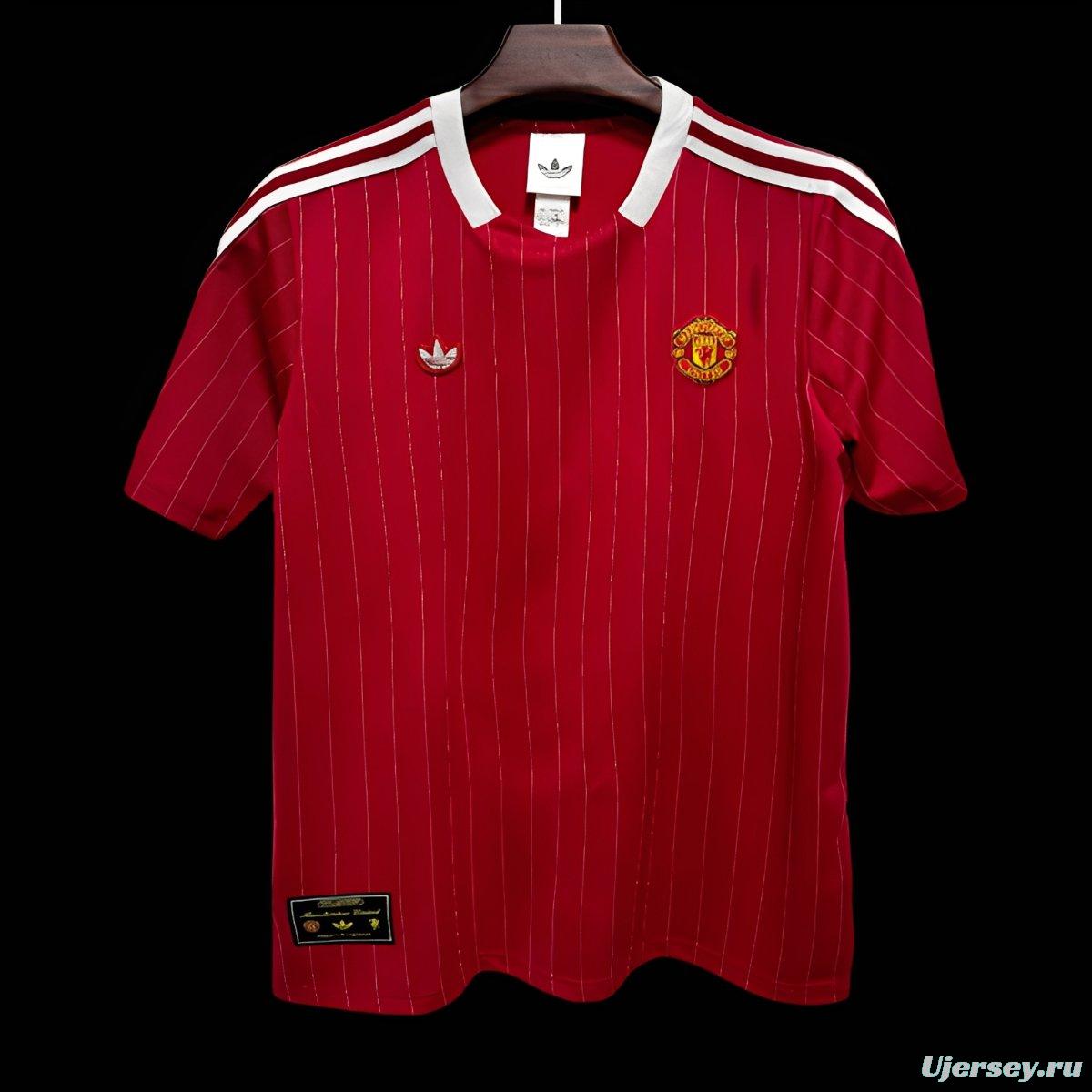 25/26 Manchester United Adidas Original Terrace Icons Wine Jersey