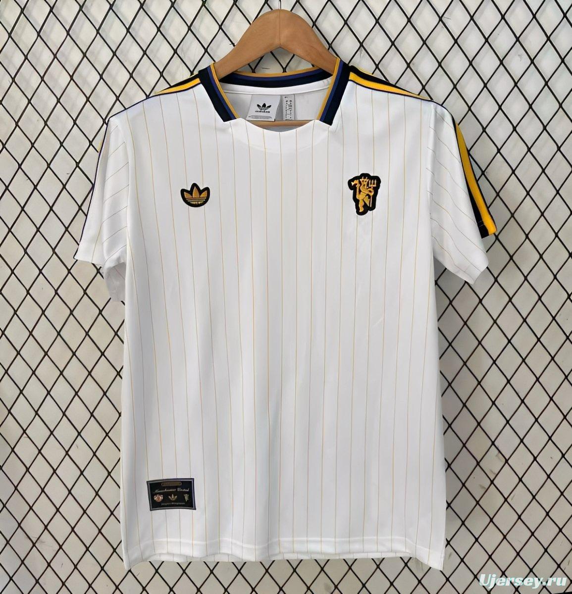 25/26 Manchester United Adidas Original Terrace Icons WHITE Jersey