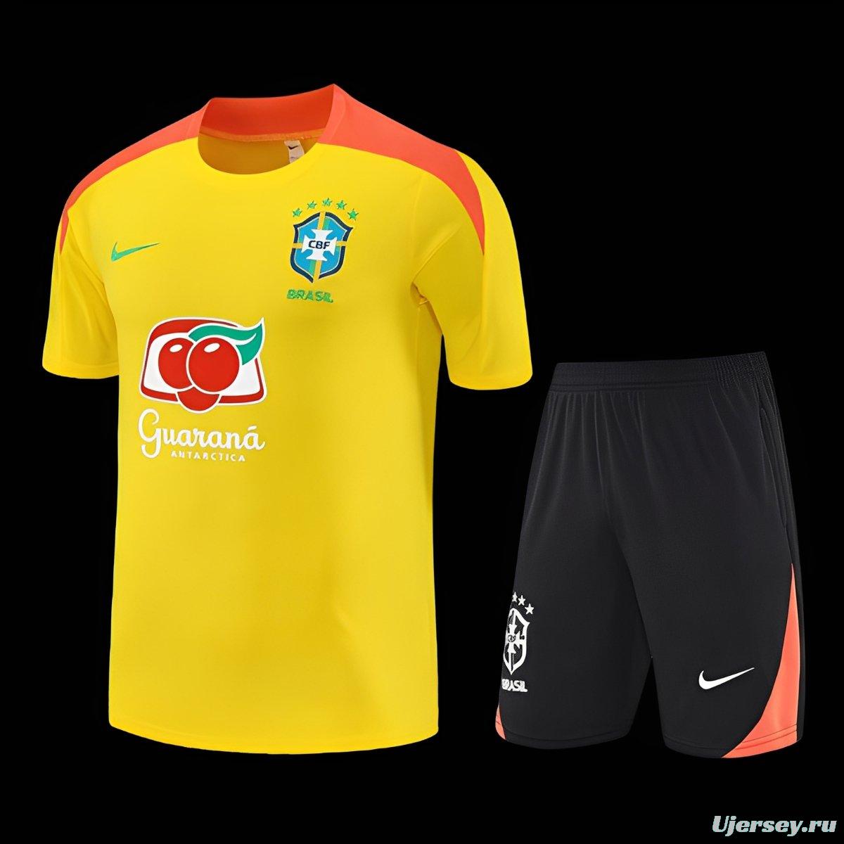 25/26 Brazil Yellow with XS Short Sleeve+Soccer Shorts