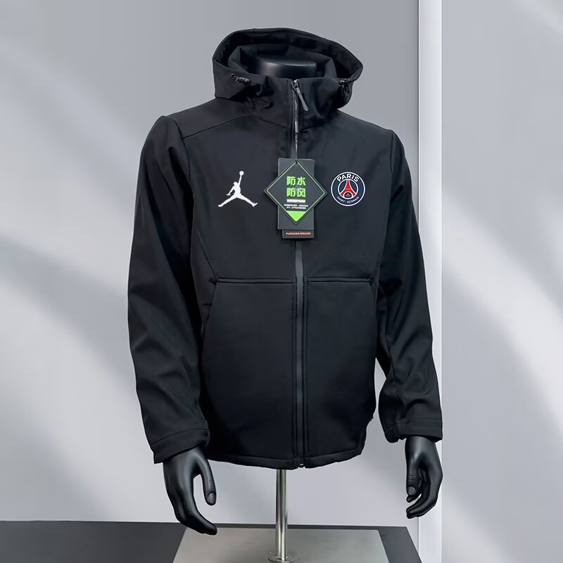 25/26 PSG White/Navy/Black/Olive Green Jordan Hooded Jacket