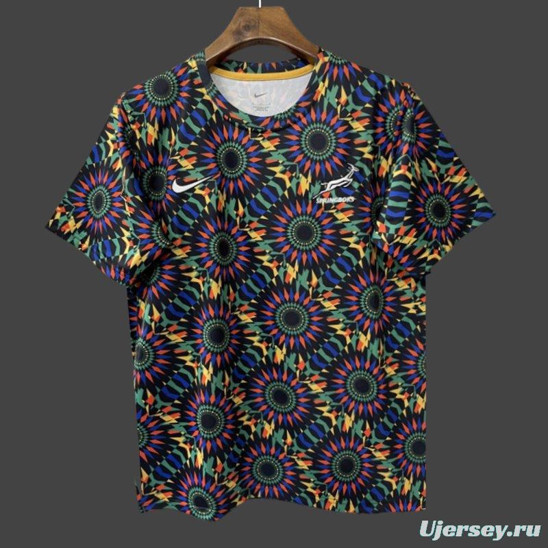 2026 South Africa Springboks Multicolor with Kaleidoscope Sunburst Jersey