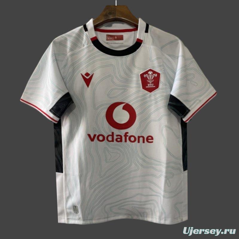 2026 Wales away White with Topographic Pattern Jersey