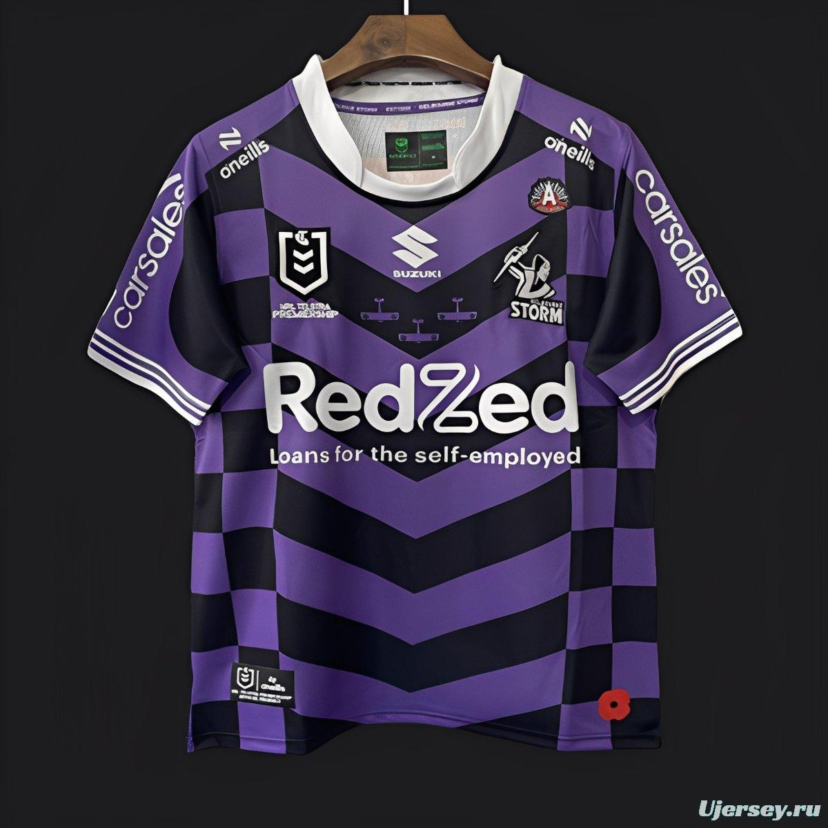 25/26 Melbourne Storm Purple with Black Checkered Chevrons Jersey