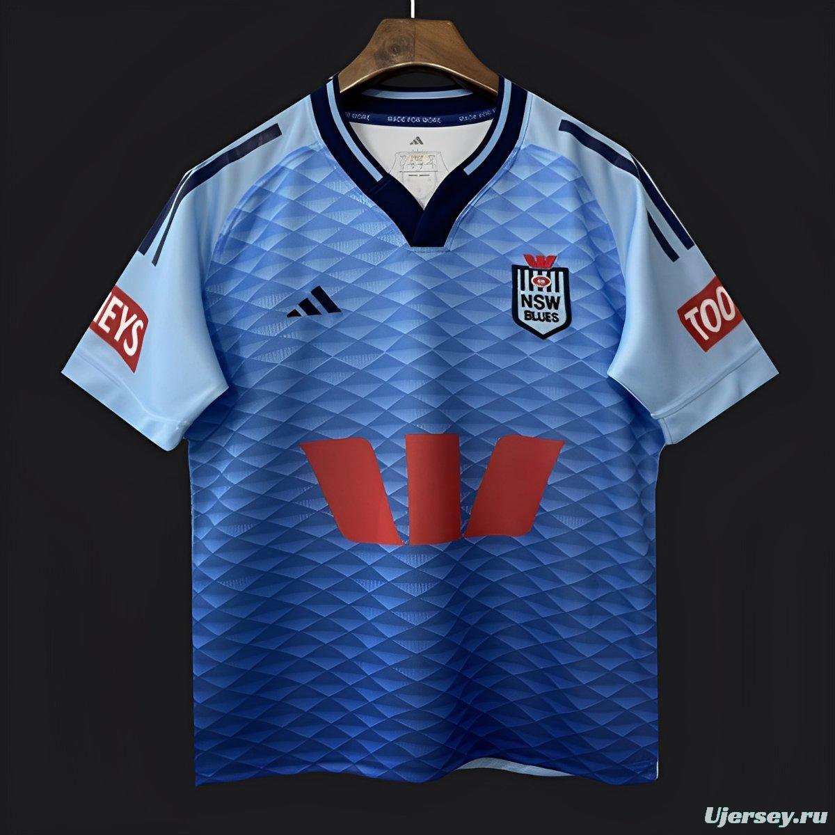 2026 NSW Blues Sky Blue to Navy Blue Gradient with Diamond Pattern Jersey
