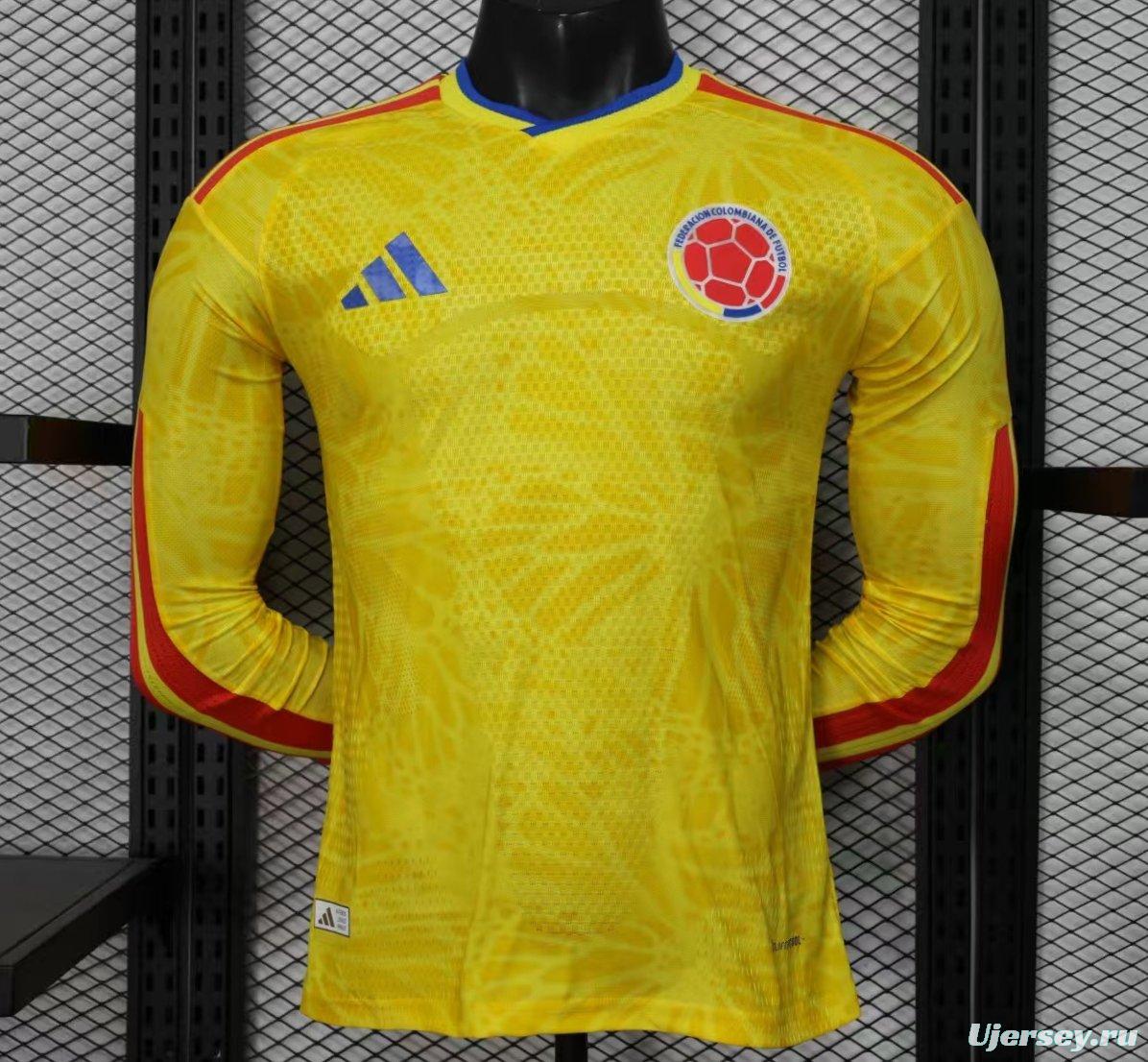 Player Version 2026 Colombia Home Long Sleeve Jersey