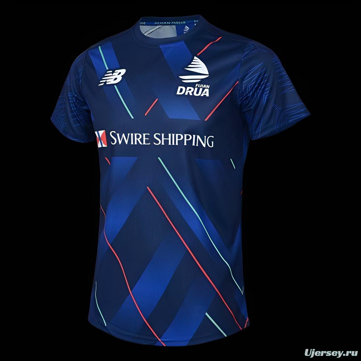 25/26 Fijian Drua Navy with Diagonal Stripes Home Jersey