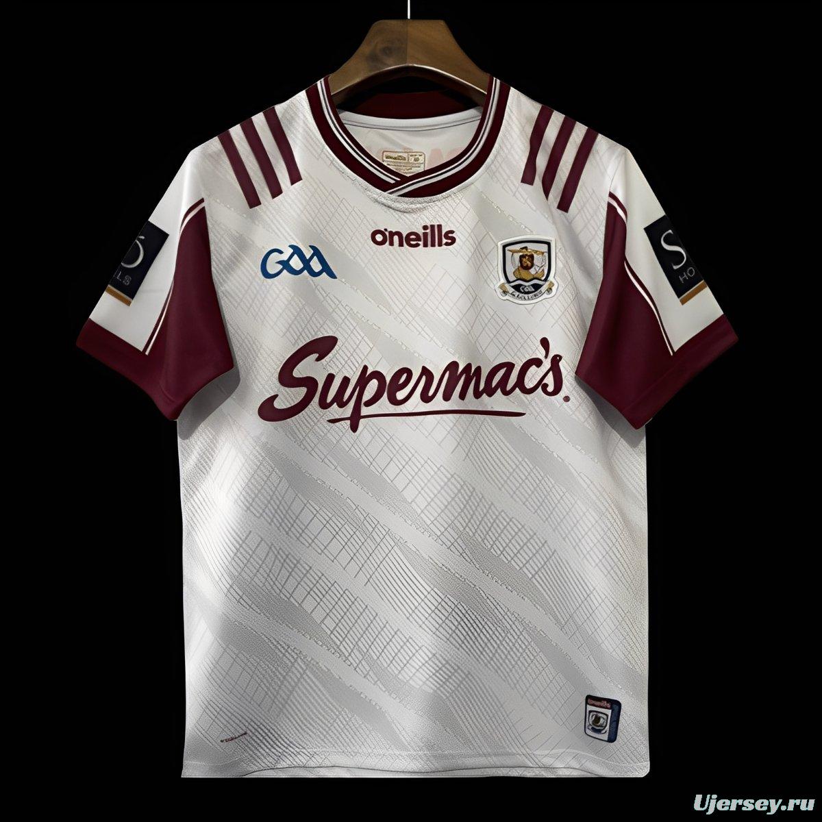 25/26 Galway GAA White with Maroon Trim Away Jersey