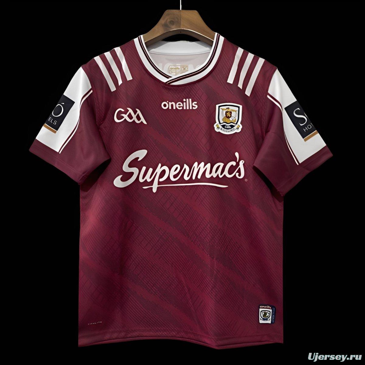 25/26 Galway GAA Maroon with White Trim Home Jersey
