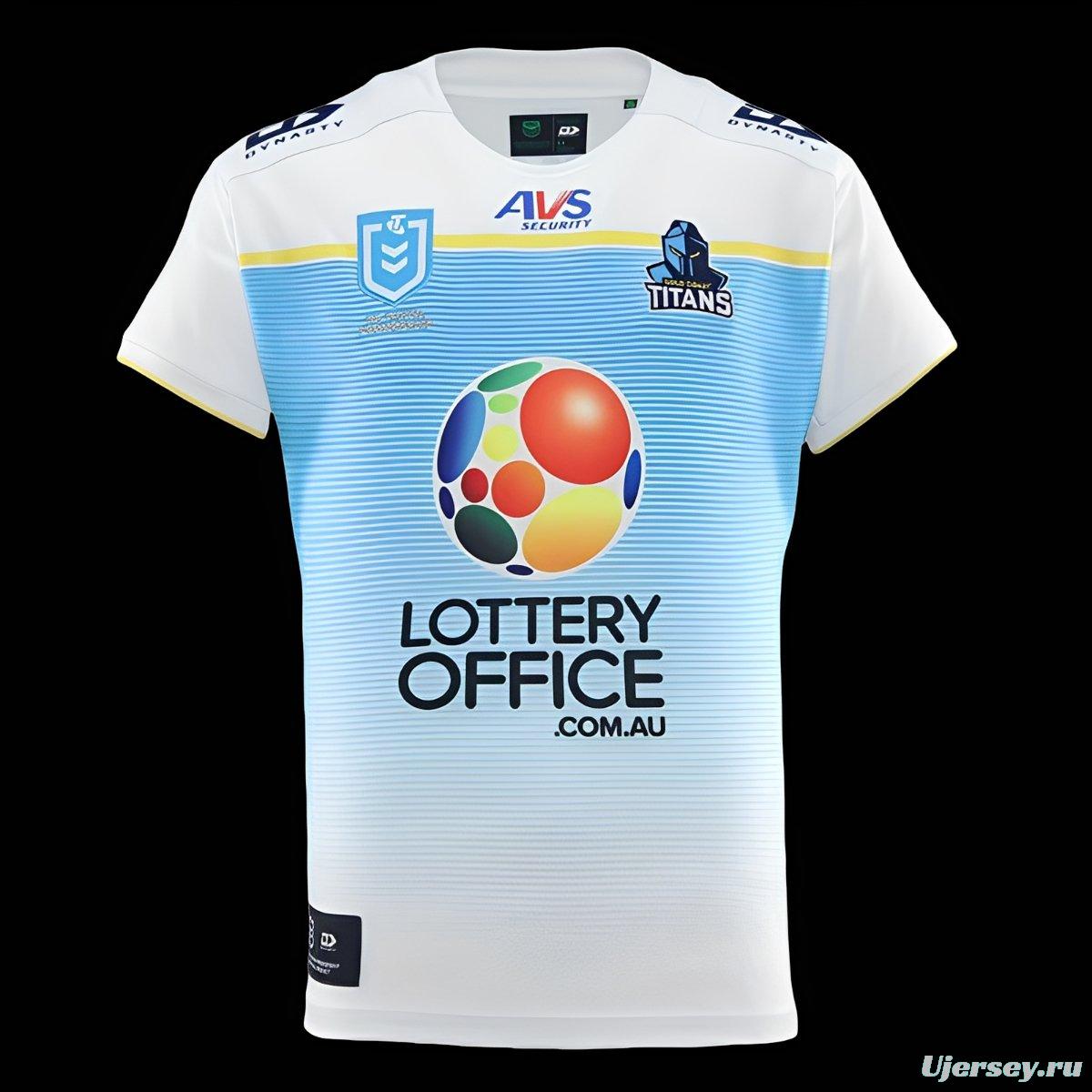 2026 Gold Coast Titans White with Sky Blue Gradient Away Jersey