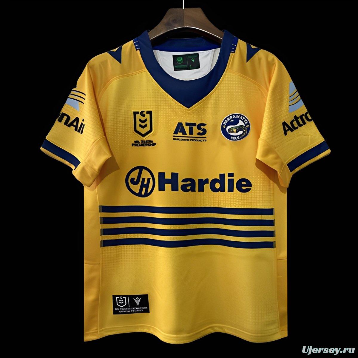25/26 Parramatta Eels Gold with Navy Stripes Jersey