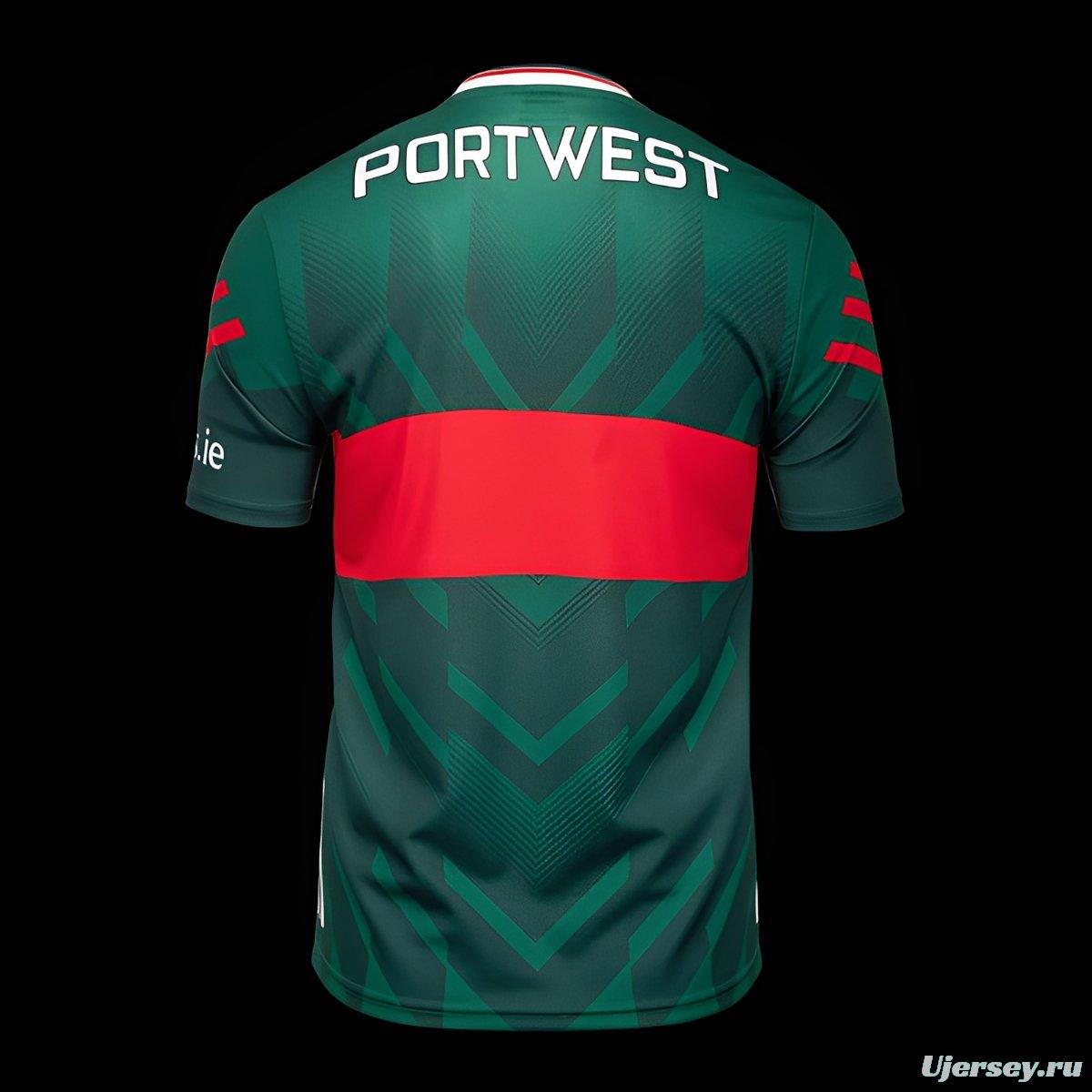 2026 Mayo GAA Green with Red Band and Chevron Pattern Jersey