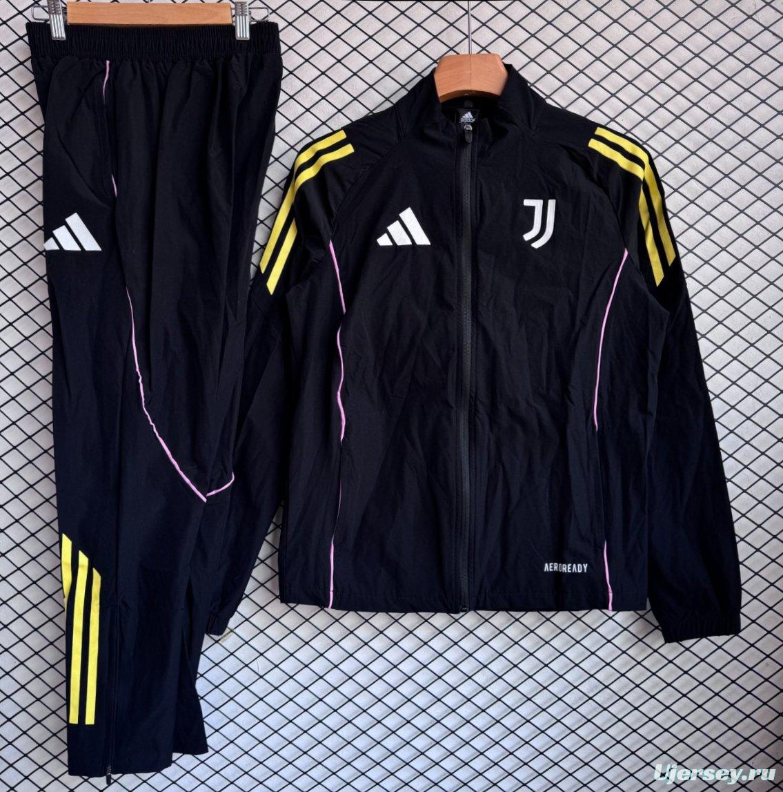 25/26 Juventus Black Full Zipper Windbreaker + Long Pants