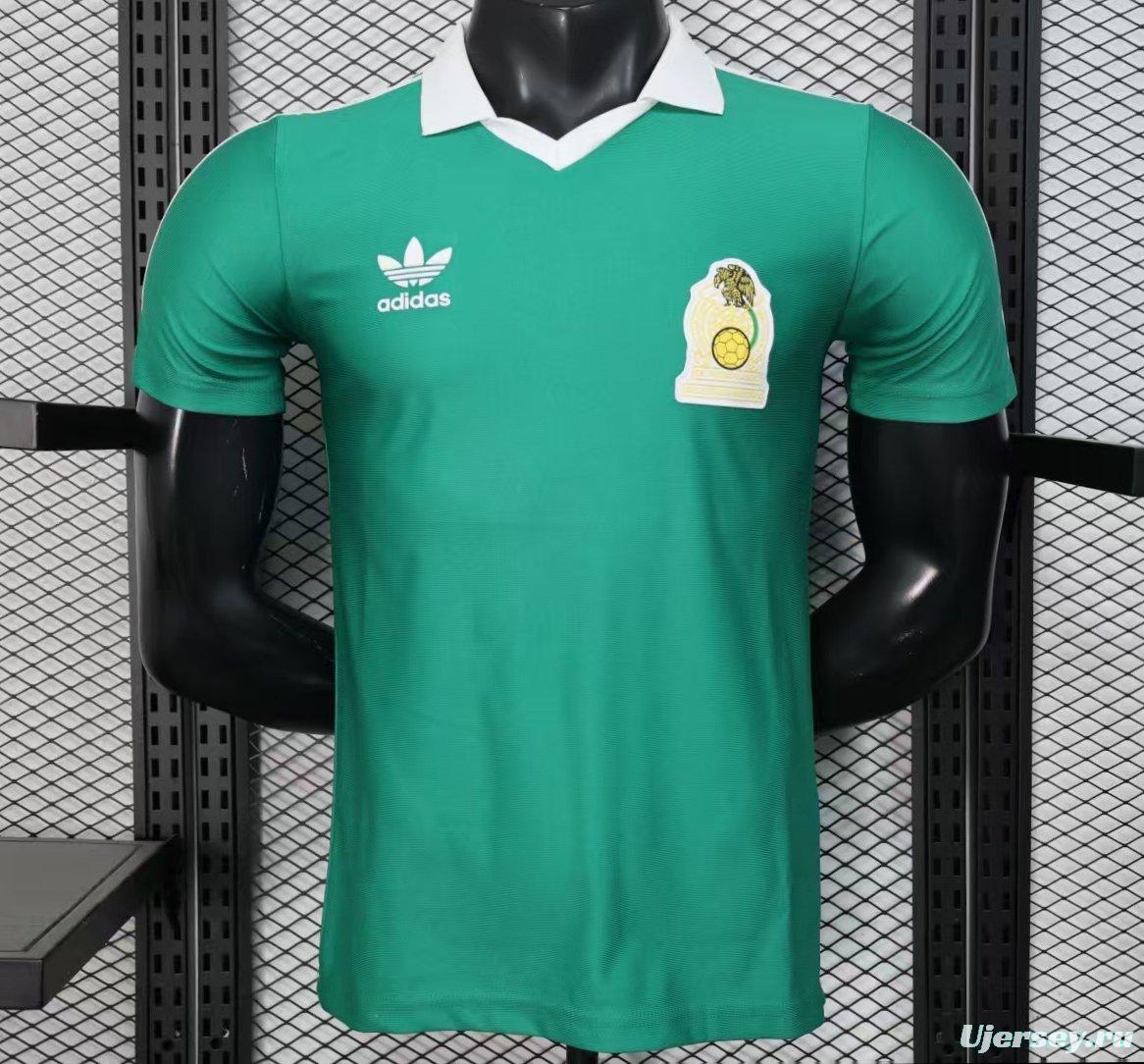 Player Version 2026 Mexico Retro Home Green with White Collar Jersey