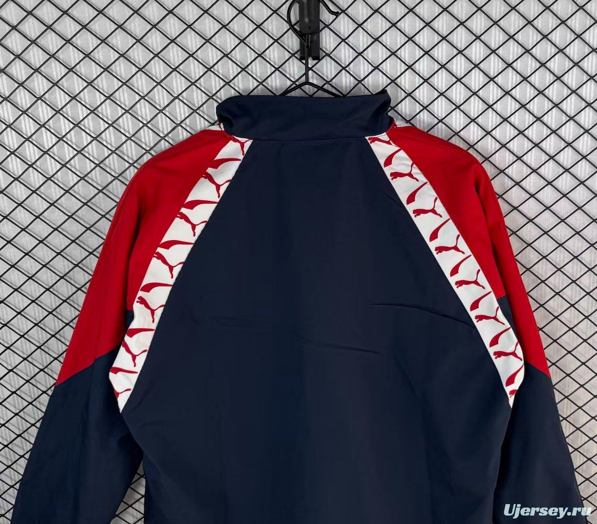 Retro 95/96 Atletio Madrid Navy/Red Windbreaker